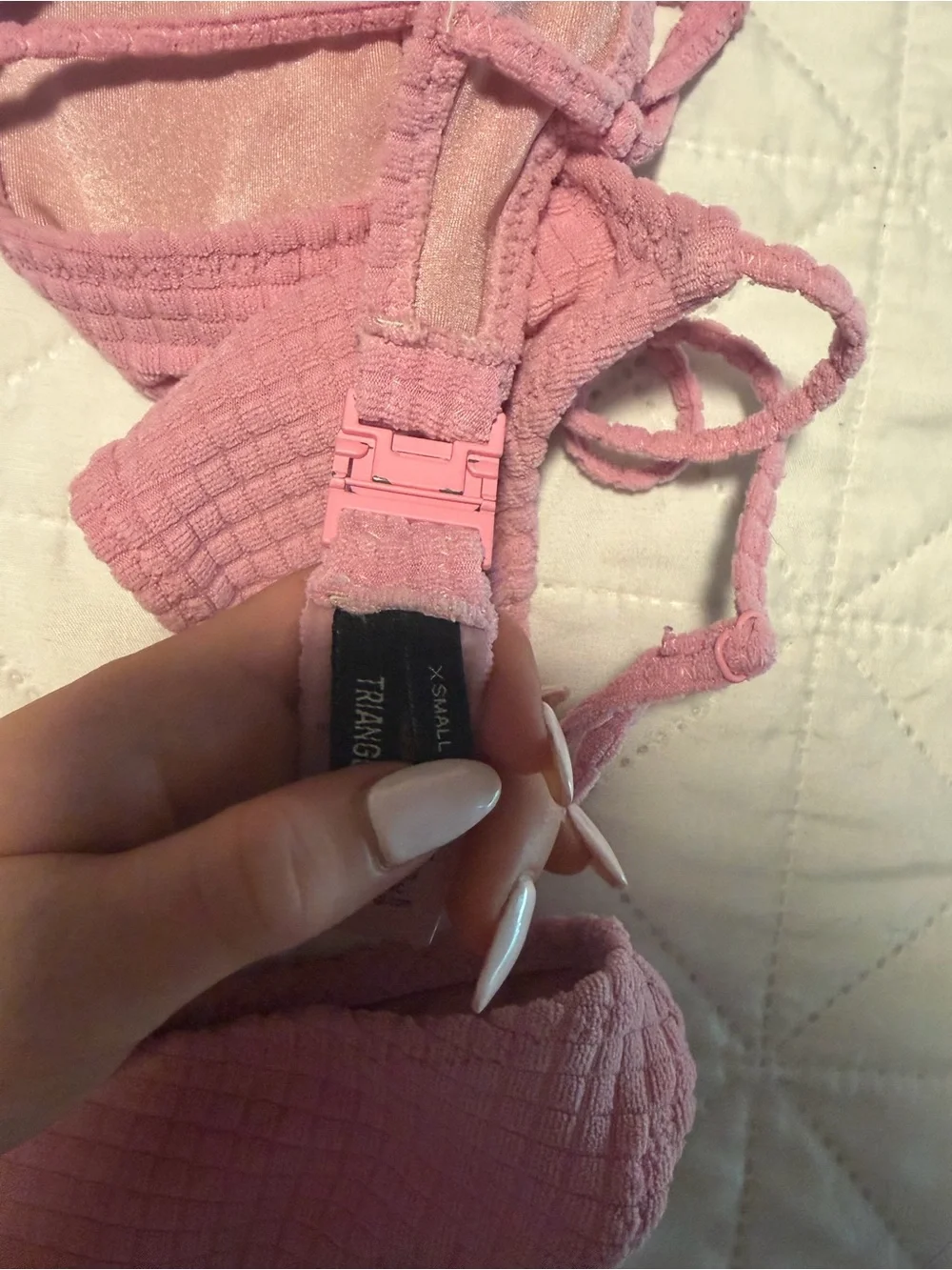 triangl swimwear Pink Ribbed Bikini Set